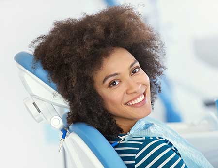 Portrait of a patient in the dental chair